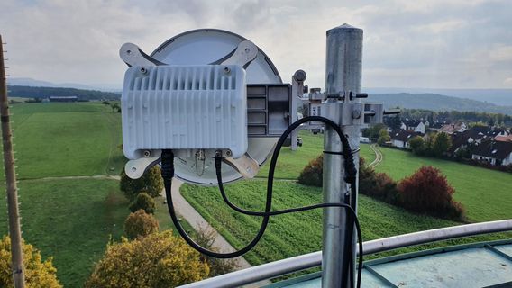 Richtfunklink für die Anbindung eines Wasserturms